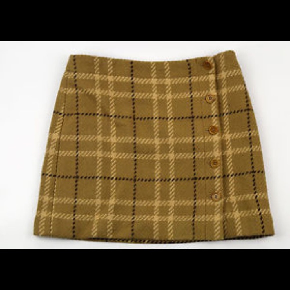 jCrew Side Button Wool Skirt